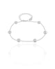Pulseira Elos Bolas Achatadas Ródio Branco