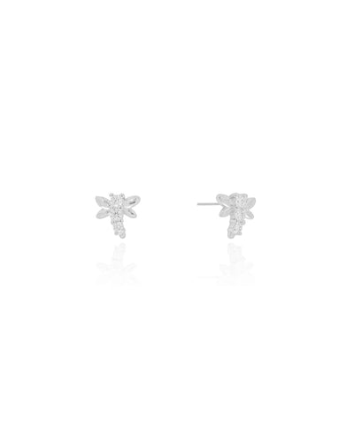 Brinco Abelha Cristal Ródio Branco
