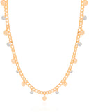 Gargantilha Plaquinhas Pontos de Luz Cristal Banhado a Ouro 18K - 45 cm