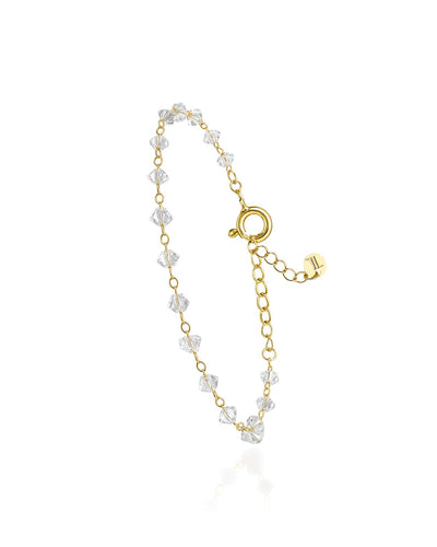 Pulseira Infantil com Elos e Cristais Lapidados