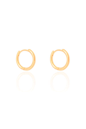Brinco Argola Click Fio Liso 1.6 cm Banhado a Ouro 18K