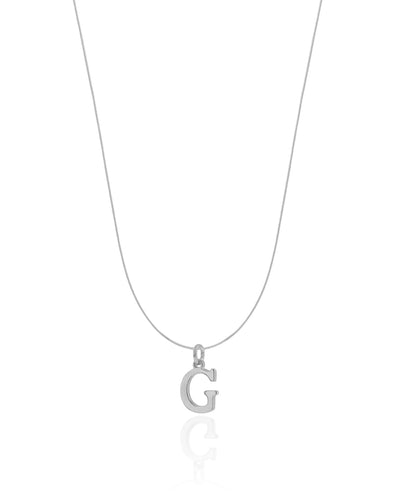 Choker Nylon Letra G Ródio Branco - 35 cm