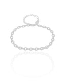 Pulseira Elos Torcidos 4 mm Ródio Branco