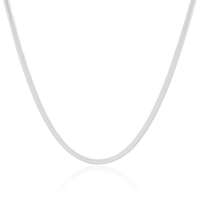 Choker Snake 3 mm Ródio Branco - 32 cm