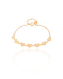 Pulseira Infantil Corações Lisos Banhado a Ouro 18K