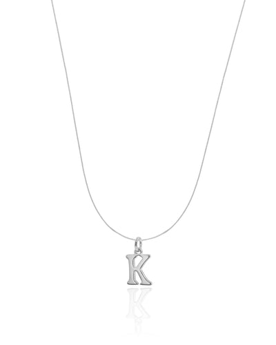 Choker Nylon Letra K Ródio Branco - 35 cm