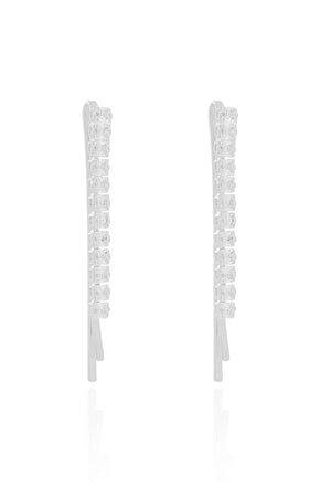 Dupla de Grampos Riviera Cristal Pérolas Banho Branco