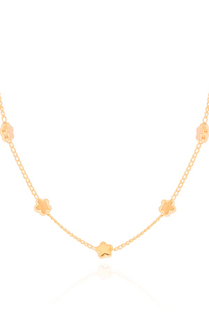 Choker Elos Estrelas Lisas Banhado a Ouro 18K