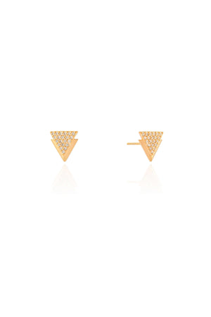 Brinco Triângulo Cravejado Cristal Banhado a Ouro 18K