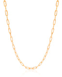 Gargantilha Elos Ovais 4 mm Banhado a Ouro 18K - 40 cm