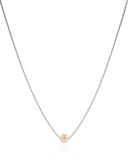 Gargantilha Veneziana Pérola 6 mm Ródio Branco - 45 cm