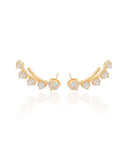 Ear Cuff Pontos de Luz Cristal Banhado a Ouro 18K