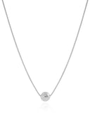 Gargantilha Veneziana Bola Lisa 8 mm Ródio Branco - 45 cm