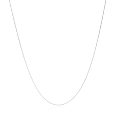 Colar Longo Rabo de Rato 1 mm Ródio Branco - 80 cm