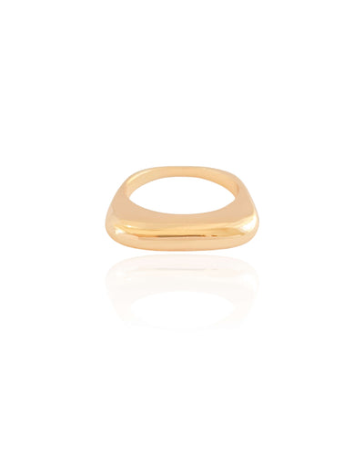 Anel Abaulado Liso Tamanho 22 Banhado a Ouro 18K