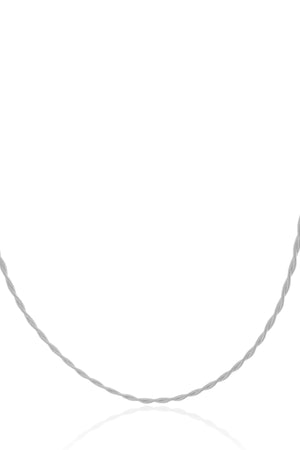 Gargantilha Corda Violão Torcida 2.5 mm Ródio Branco
