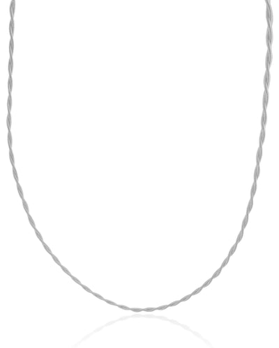 Colar Corda Violão Torcida 2,5 mm Ródio Branco - 43 cm
