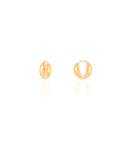 Brinco Argola Click Abaulada Lisa 1.1 cm Banhado a Ouro 18K