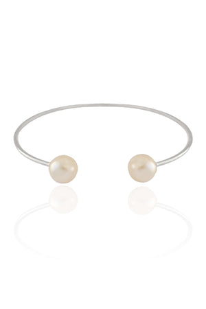 Bracelete Pérolas Ródio Branco