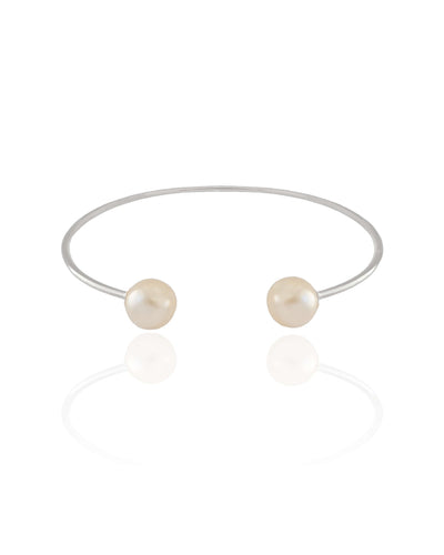 Bracelete Pérolas Ródio Branco