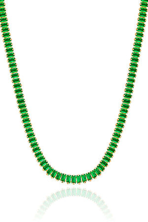Choker Cristal Esmeralda Banhado a Ouro 18K