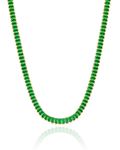 Choker Cristal Esmeralda Banhado a Ouro 18K - 36 cm