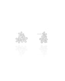 Brinco Flor Cravejado Cristal Ródio Branco