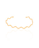 Bracelete Ondas Liso Banhado a Ouro 18K