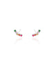 Brinco Ear Cuff Zircônias Coloridas Ródio Branco