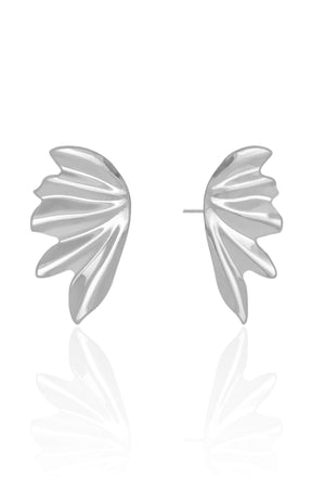 Brinco Asa Lisa 3.3 cm Ródio Branco