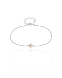 Pulseira Veneziana Pérola 6 mm Ródio Branco