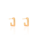 Brinco Argola Retangular Lisa 1.6 cm Banhado a Ouro 18K
