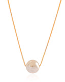 Gargantilha Longa Veneziana Pérola 16 mm Banhado a Ouro 18K - 60 cm