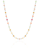 Choker Cristais Coloridos Bolinhas Ródio Branco