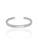 Bracelete Tratorado 6 mm Ródio Branco