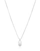 Choker Veneziana com Pingente Oval Liso Ródio Branco