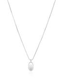 Choker Veneziana com Pingente Oval Liso Ródio Branco