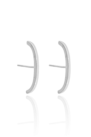 Ear Hook Filete Liso Ródio Branco