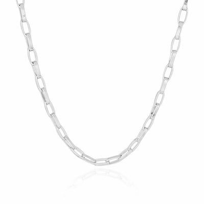 Choker Elos Ovais Ródio Branco