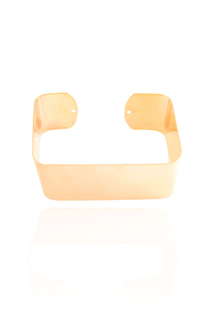 Bracelete Quadrado Liso 2.3 cm Banhado a Ouro 18K