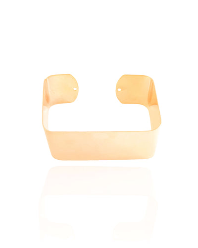 Bracelete Quadrado Liso 2,3 cm Banhado a Ouro 18K