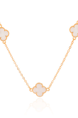 Choker Elos Trevos Madrepérola Banhado a Ouro 18K