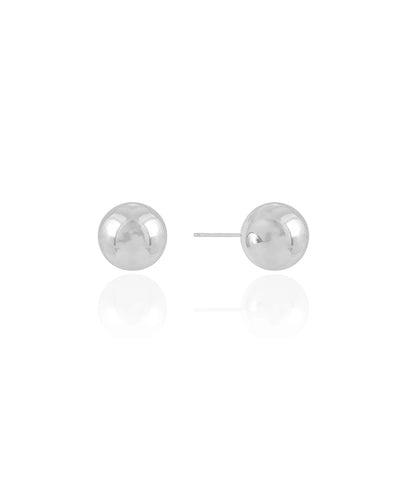 Brinco Bola Lisa 12 mm Ródio Branco