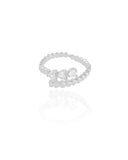 Anel Ajustável Corações Cristal Tamanho P Ródio Branco