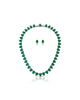 Conjunto Gargantilha Riviera Gota Verde Esmeralda com Fecho Gaveta Click e Brinco