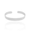 Bracelete Esteira Texturizado 7 mm Ródio Branco