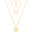 Gargantilha Tripla Ponto de Luz com Circulos Banhado a Ouro 18K - 40 cm