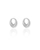 Brinco Argola Click Abaulada Lisa 1.6 cm Ródio Branco