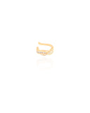 Piercing Entrelaçado Baguetes Cristal Banhado a Ouro 18K
