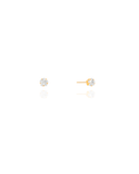 Brinco Ponto de Luz Flor Cristal 4 mm